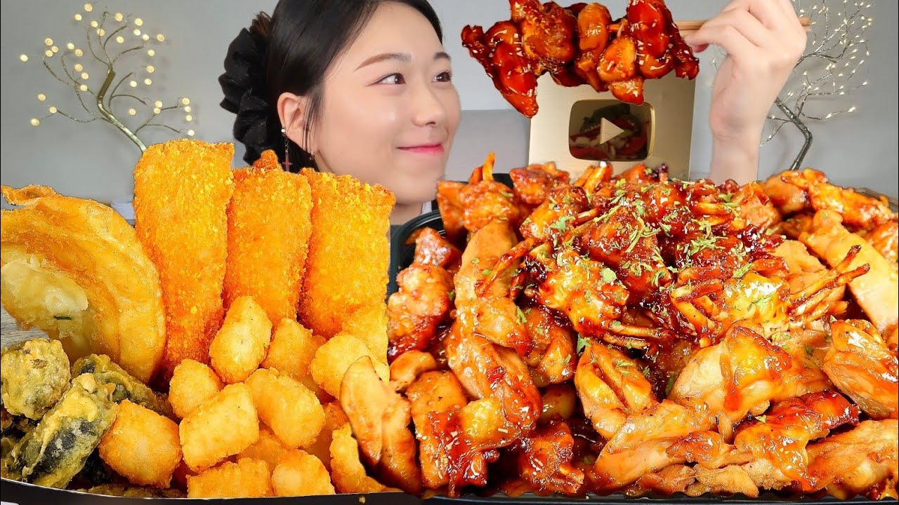 기영이숯불두마리치킨 돼지껍데기누들 먹방